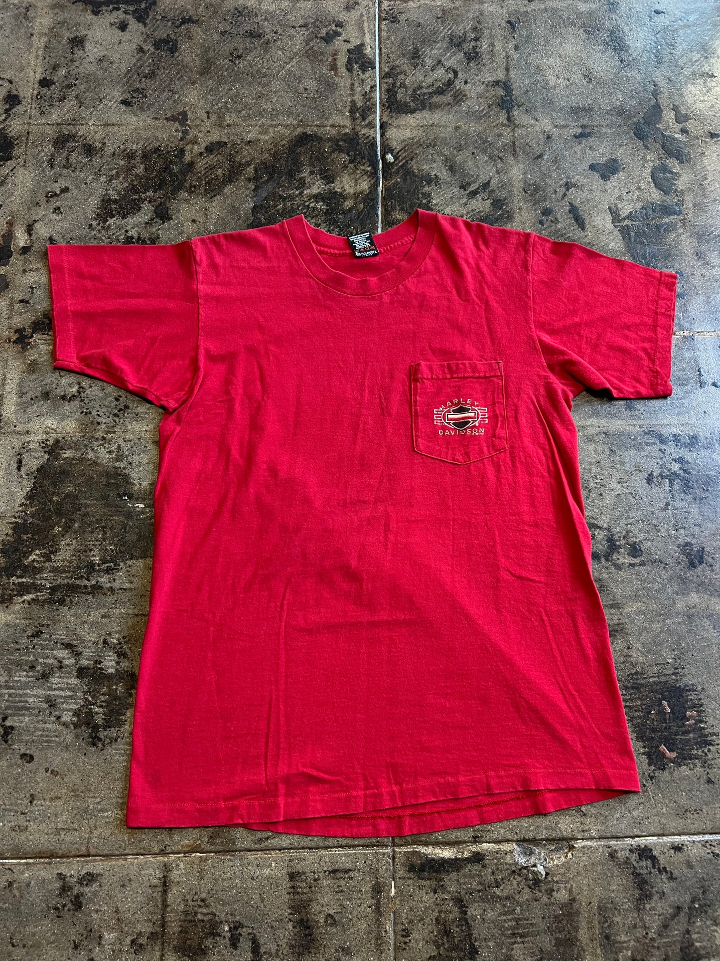 RED HARLEY-DAVIDSON POCKET TEE