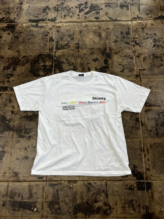 STUSSY INTERNATIONAL DESIGN GROUP WHITE TEE