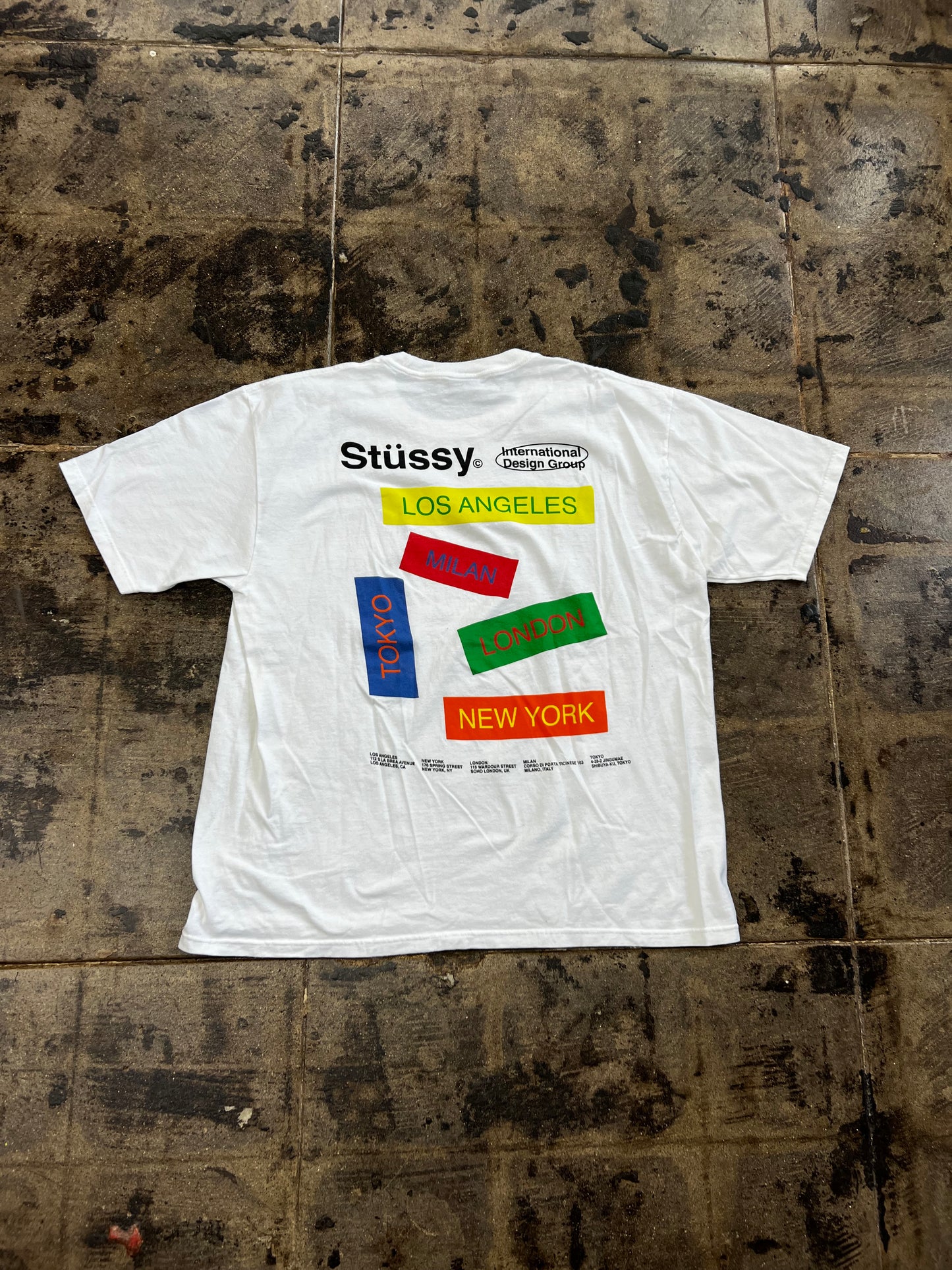 STUSSY INTERNATIONAL DESIGN GROUP WHITE TEE