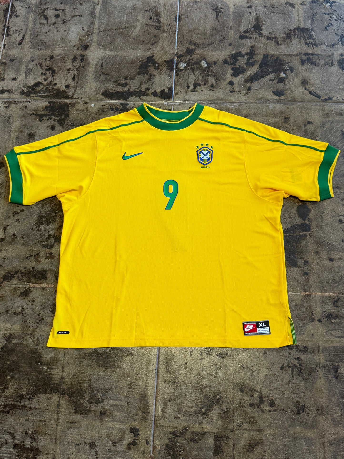 NIKE BRASIL 1998 REISSUED RONALDO #9 JERSEY