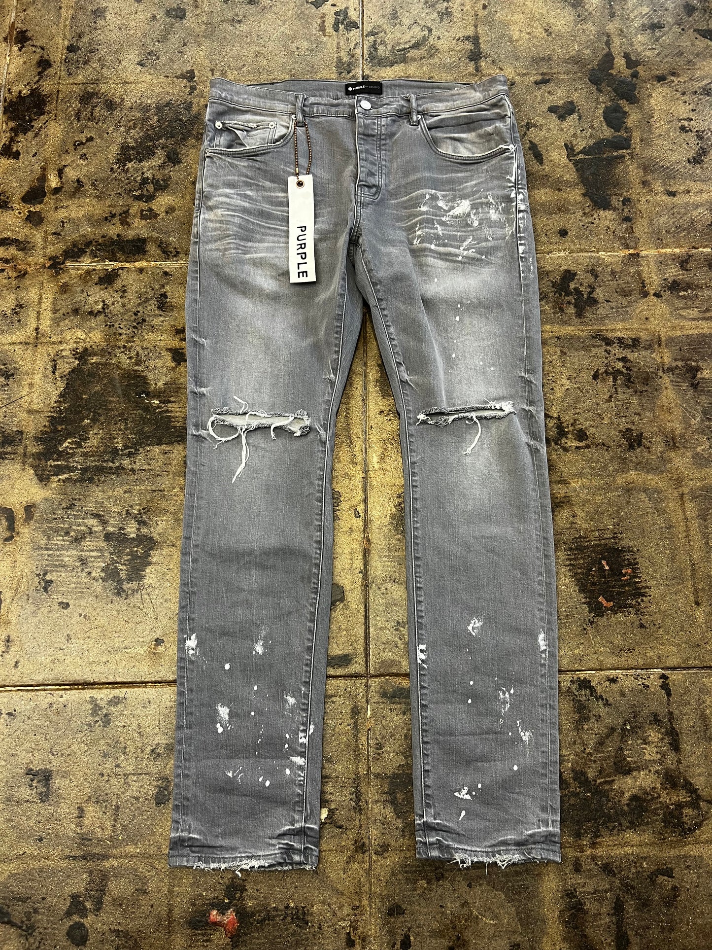 Grey Washed Purple Jeans