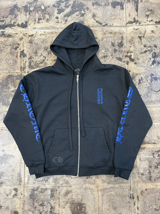CHROME HEARTS THERMAL BLUE LETTER FULL ZIP UP BLACK