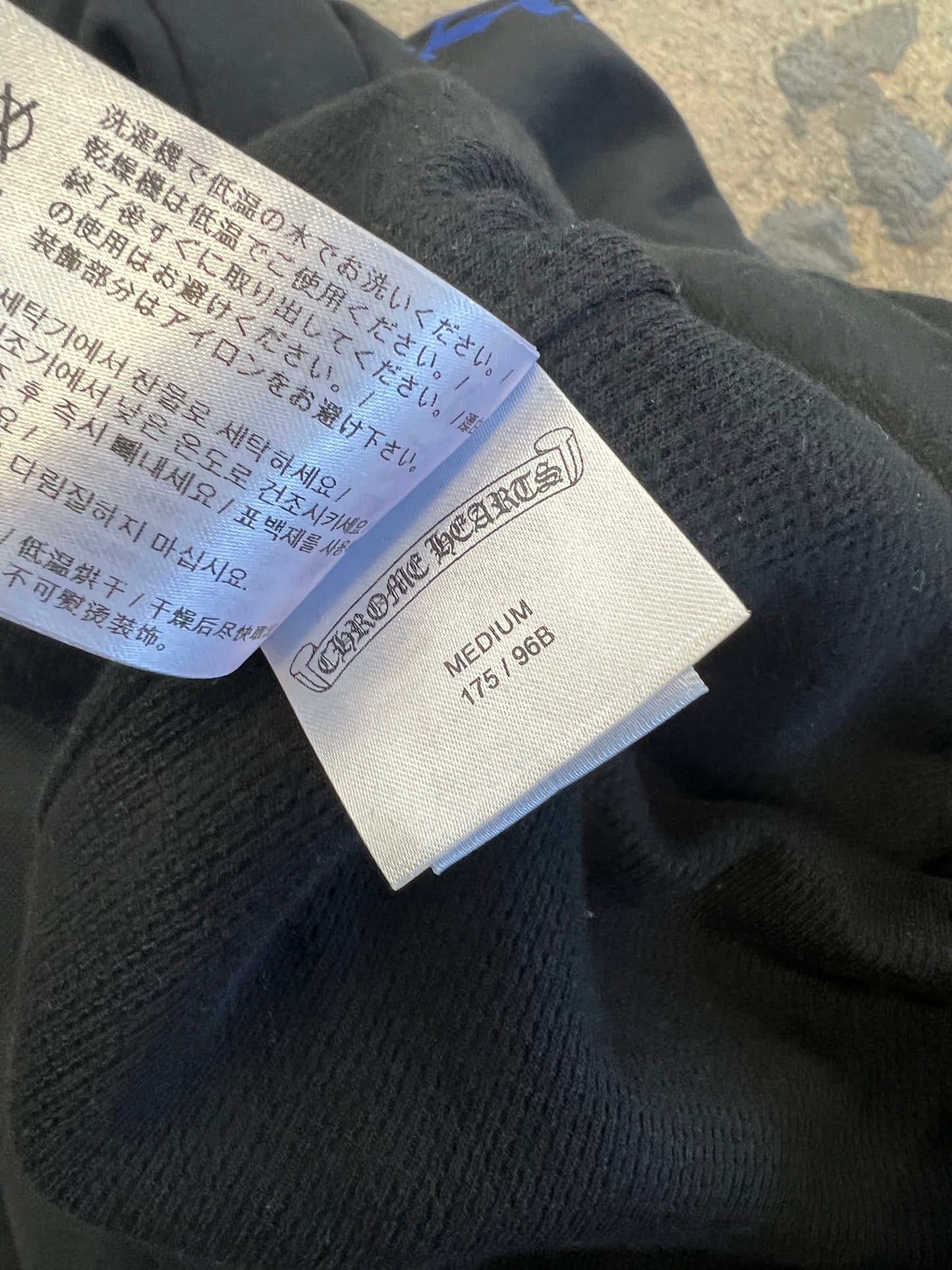 CHROME HEARTS THERMAL BLUE LETTER FULL ZIP UP BLACK