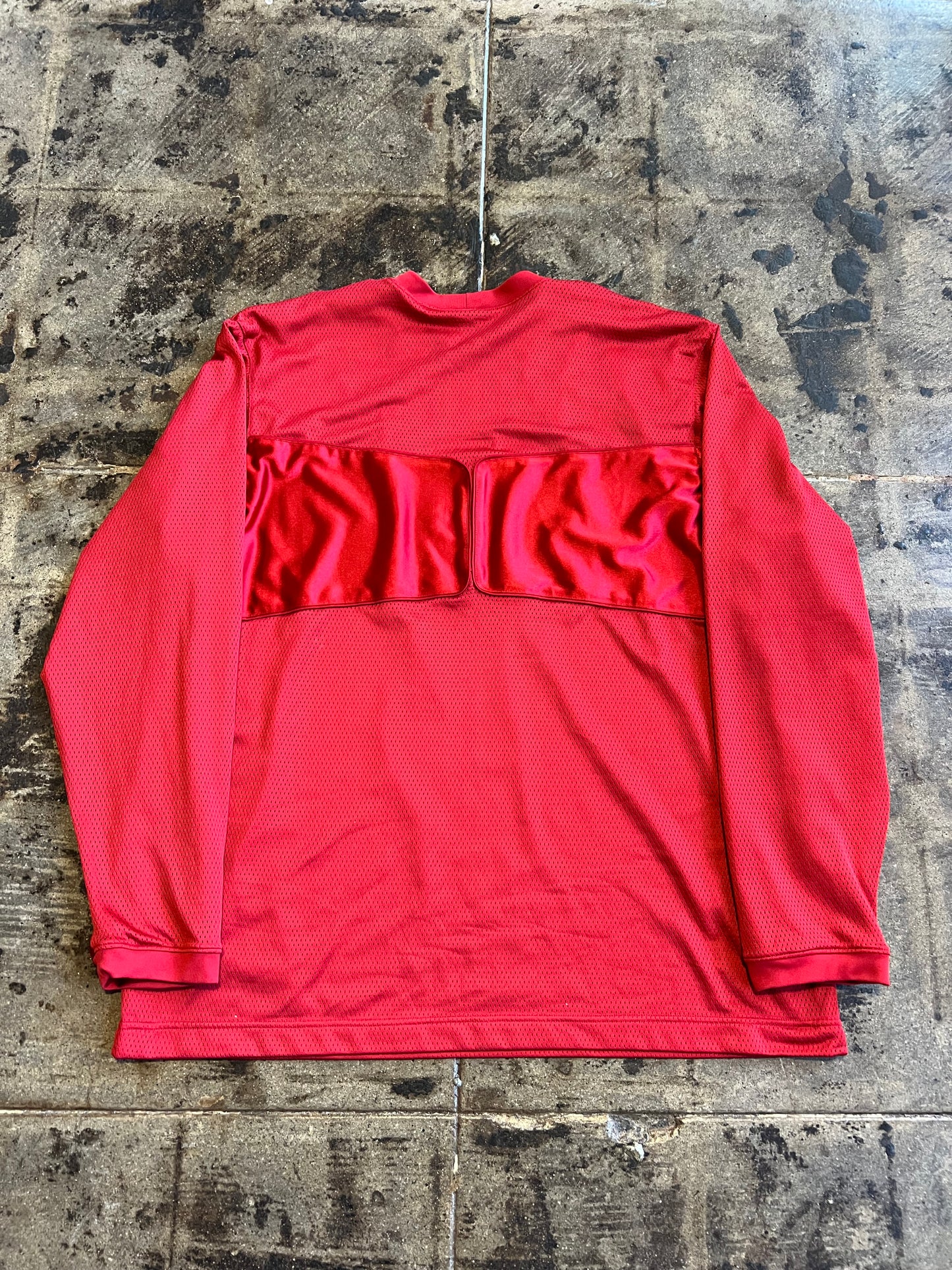 RED NIKE MESH LONG SLEEVE