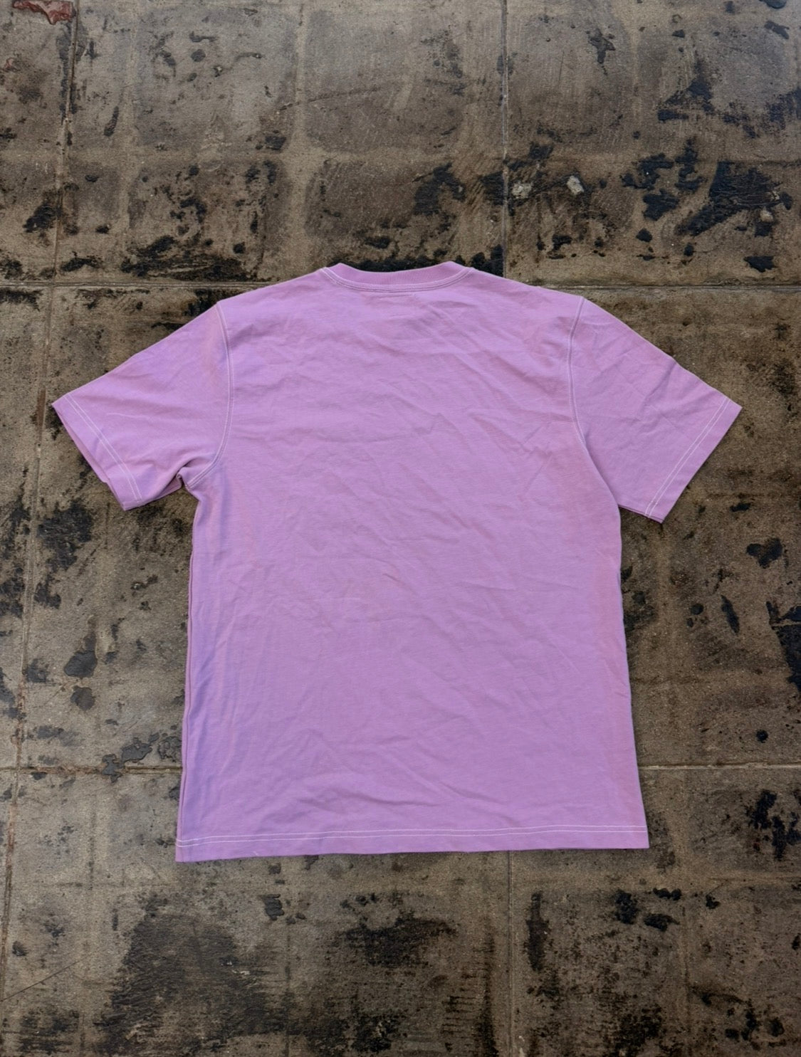 STUSSY LAVENDER EMBROIDERED POCKET TEE