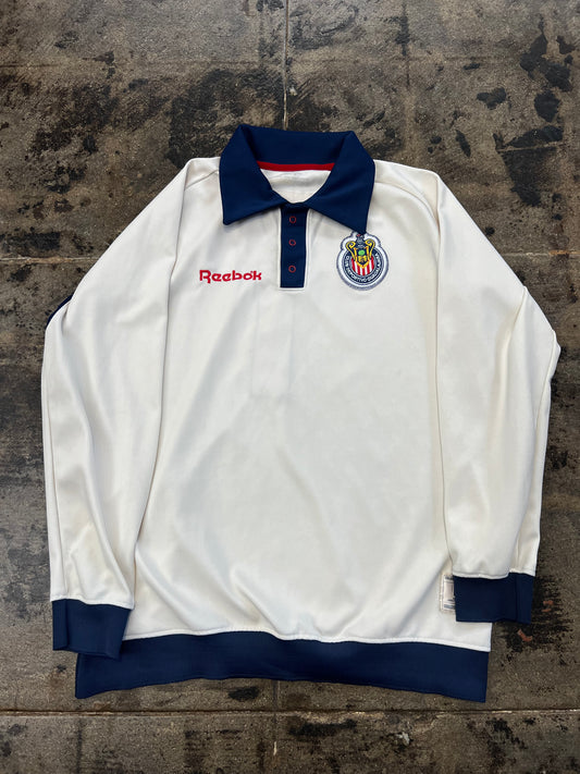 REEBOK CHIVAS L-S POLO NAVY/WHT