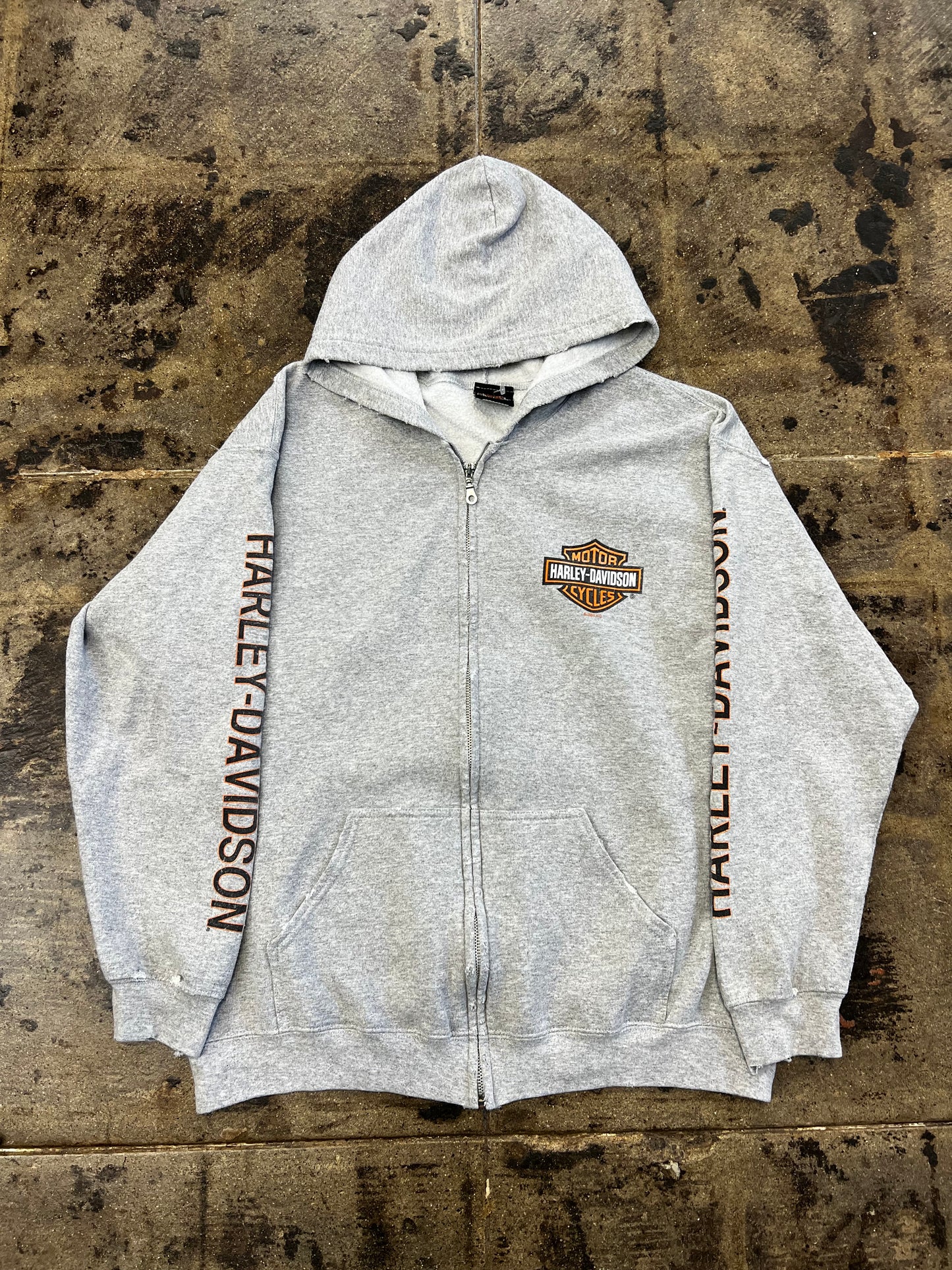 GREY HARLEY DAVIDSON HOODIE ZIPUP