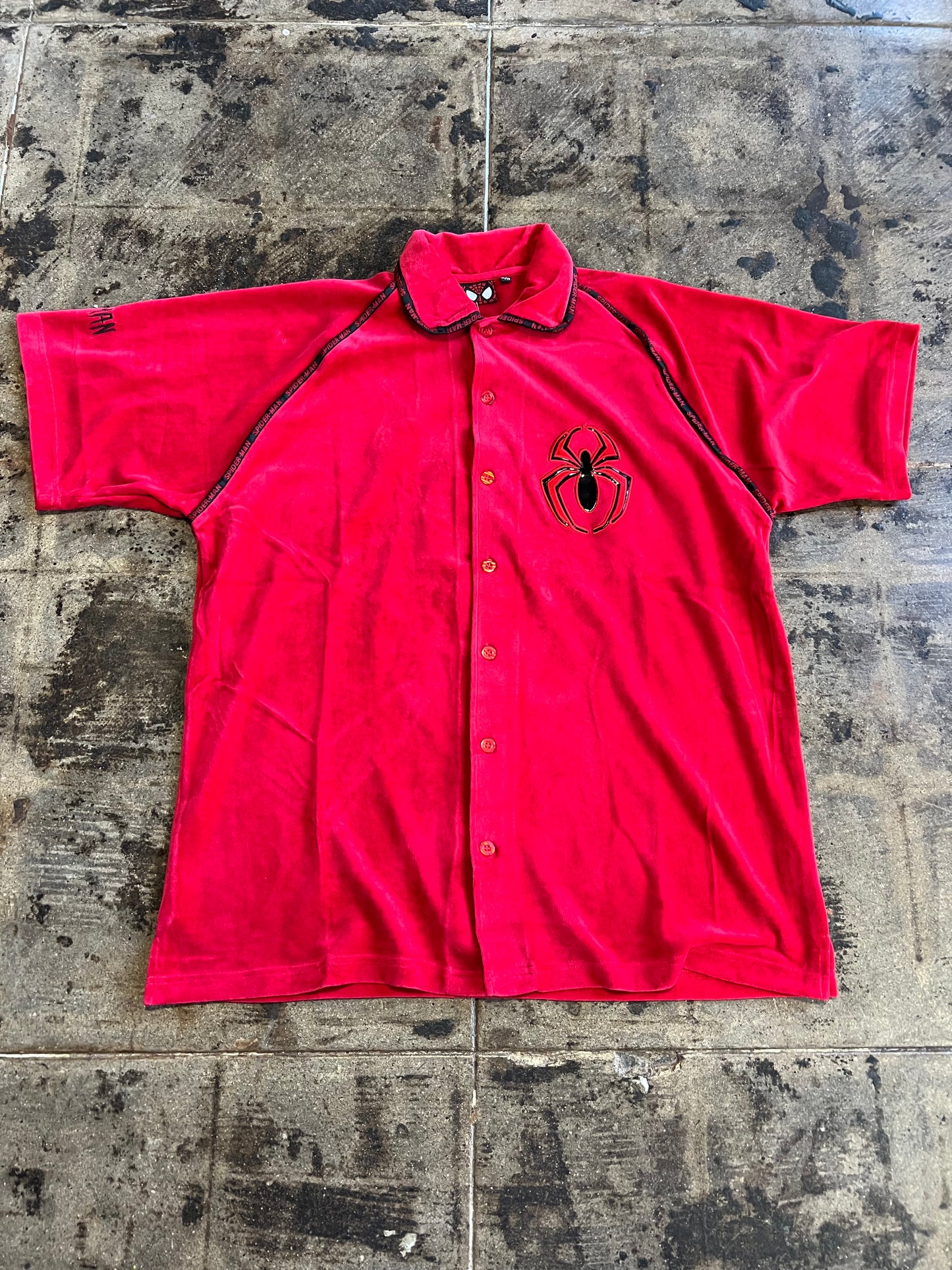 FELT SPIDER-MAN BUTTON UP