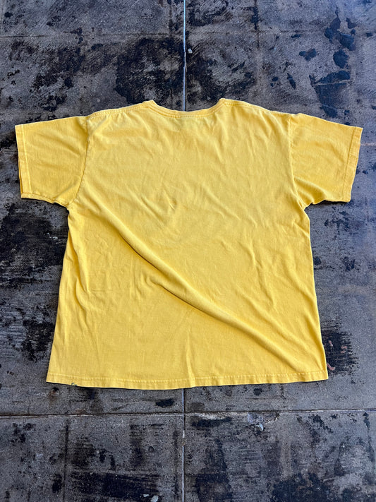 YELLOW TEXT STUSSY TEE