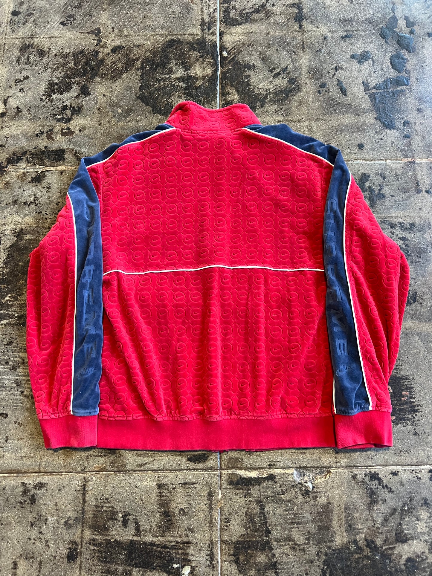SUPREME x NIKE VELOUR TRACK JACKET RED