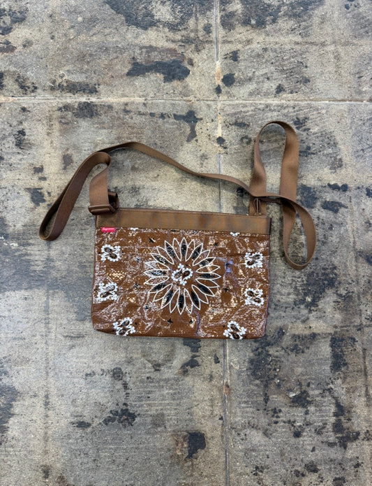 SUPREME BANDANA TARP BROWN SIDE BAG
