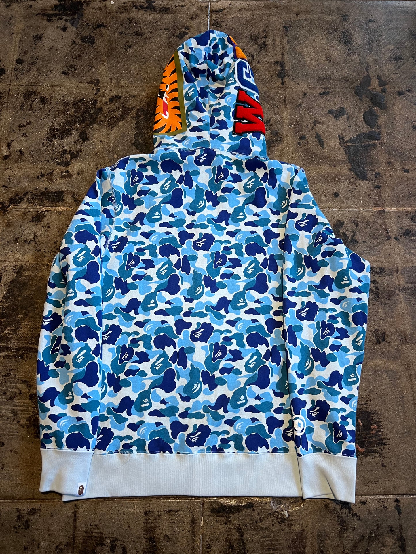 BAPE ABC CAMO SHARK FULL ZIP HOODIE BLUE