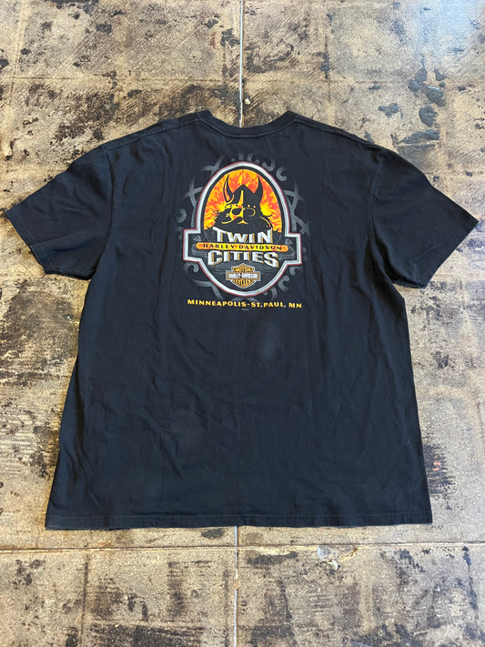 BLACK HARLEY-DAVIDSON TWIN CITIES TEE