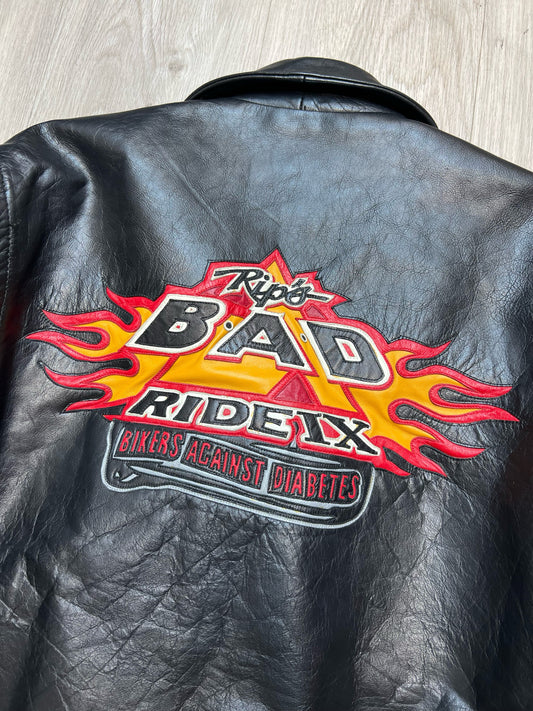 RIP'S BAD RIDEIX LEATHER JACKET SZ: LARGE