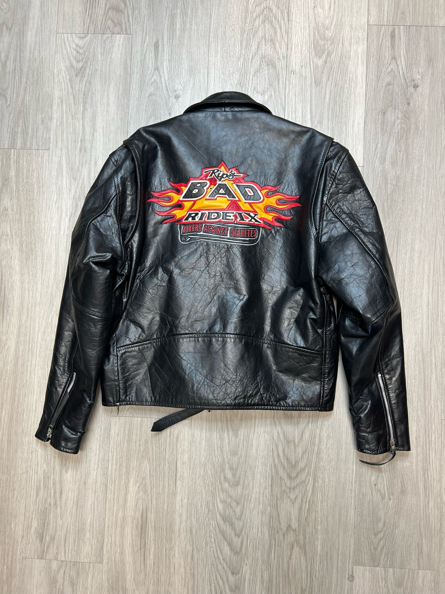 RIP'S BAD RIDEIX LEATHER JACKET SZ: LARGE