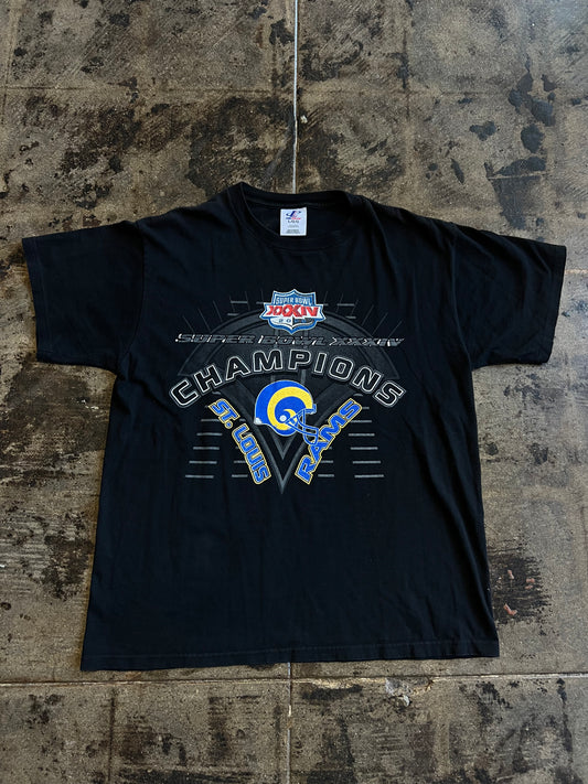 BLACK ST.LOUIS RAMS CHAMPS TEE