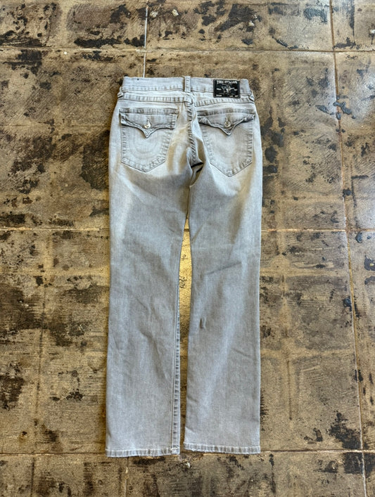 TRUE RELIGION GREY JEAN RICKY STRAIGHT