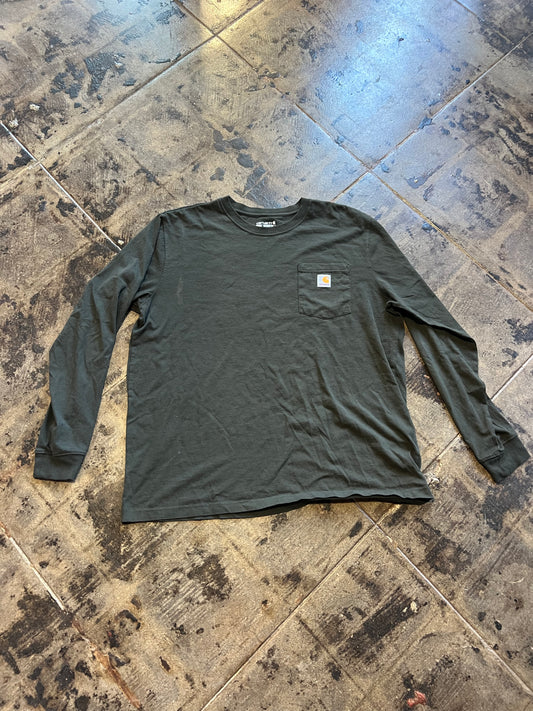 OLIVE GREEN CARHARTT LONG SLEEVE  SZ: XL