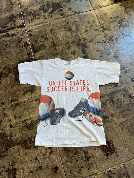 USA SOCCER IS LIFE TEE AOP SIZE:S