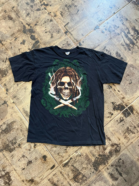 RASTA SKULL TEE SZ: L
