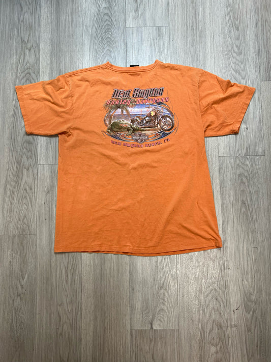 ORANGE HARLEY DAVIDSON TEE SZ: 2XL