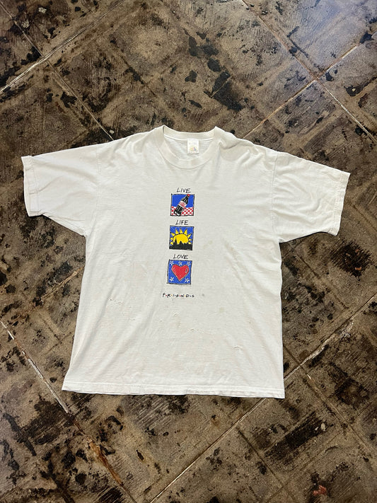 1995 FRIENDS "LIVE LAUGH LOVE"TEE XL