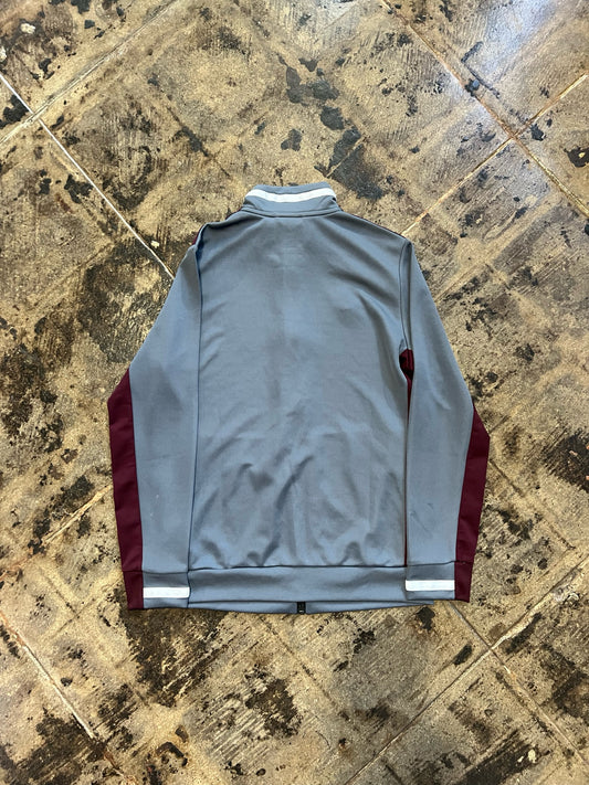 ADIDAS GREY/burgundy ZIPUP SZ: S