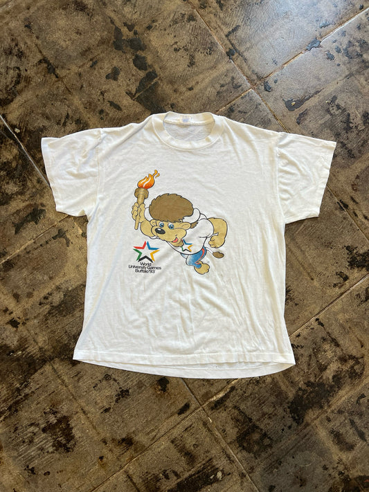 WORLD UNIVERSITY GAMES BUFFLO 93' TEE SZ: L