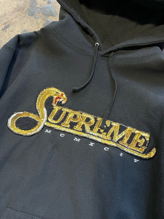 SUPREME SEQUIN VIPER HOODIE SZ.XL