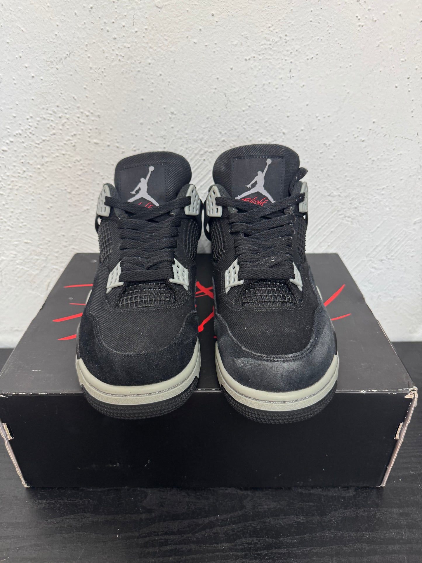 JORDAN 4 BLACK CANVAS(USED)