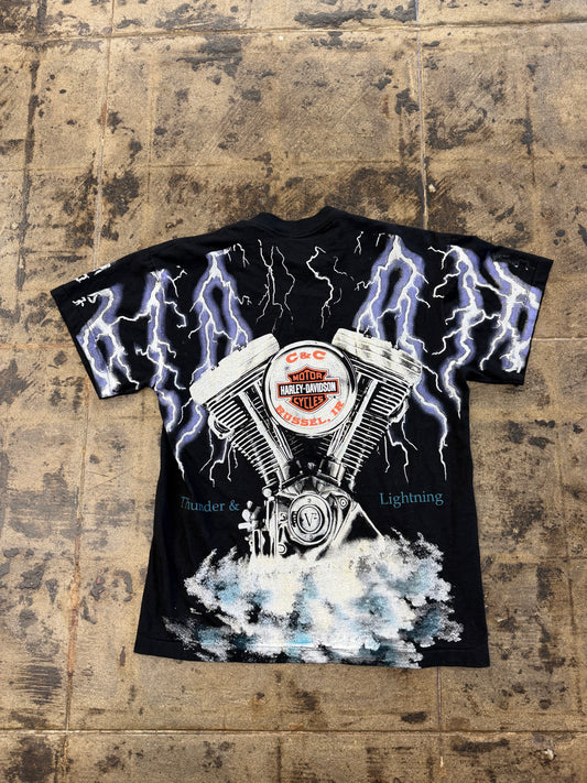 HARLEY DAVIDSON THUNDER AND LIGHTNING AOP TEE