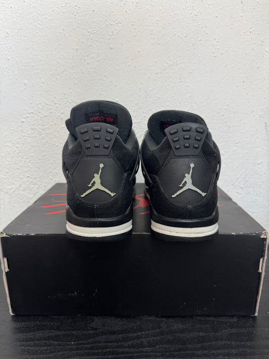 JORDAN 4 BLACK CANVAS(USED)