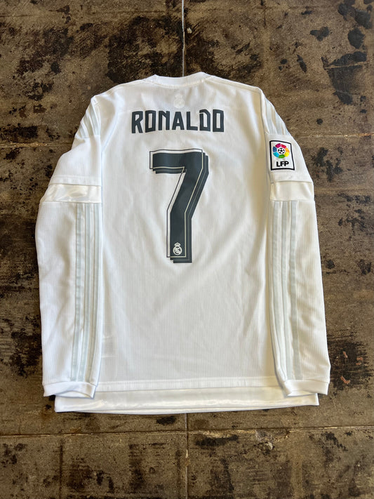 15/16 ADIDAS REAL MADRID HOME RONALDO L/S JERSEY