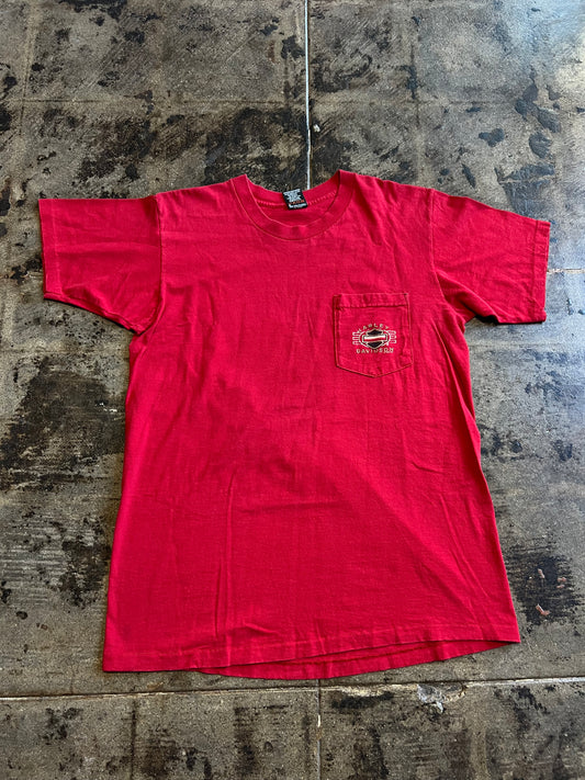 RED HARLEY-DAVIDSON POCKET TEE
