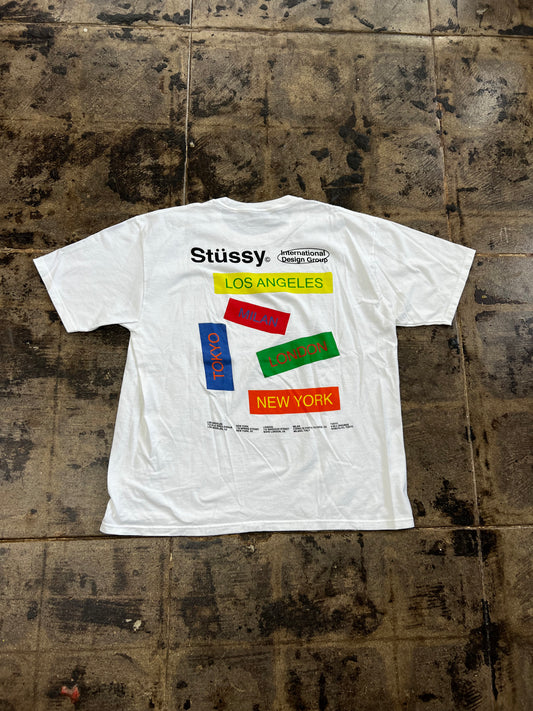 STUSSY INTERNATIONAL DESIGN GROUP WHITE TEE