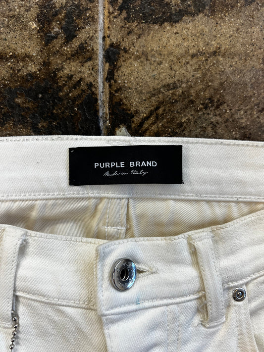 WHITE PURPLE JEANS