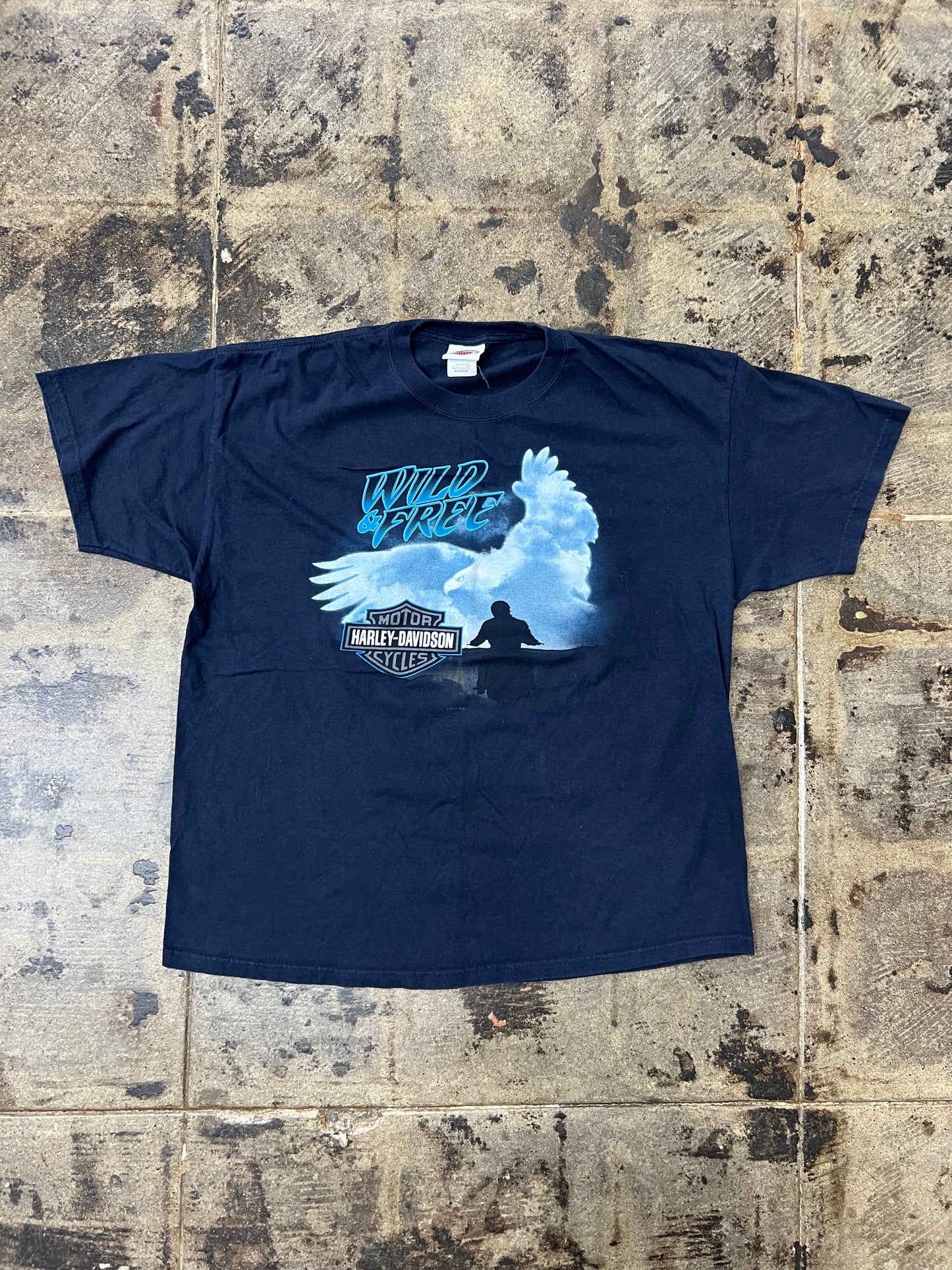 NAVY HARLEY-DAVIDSON WILD & FREE TEE