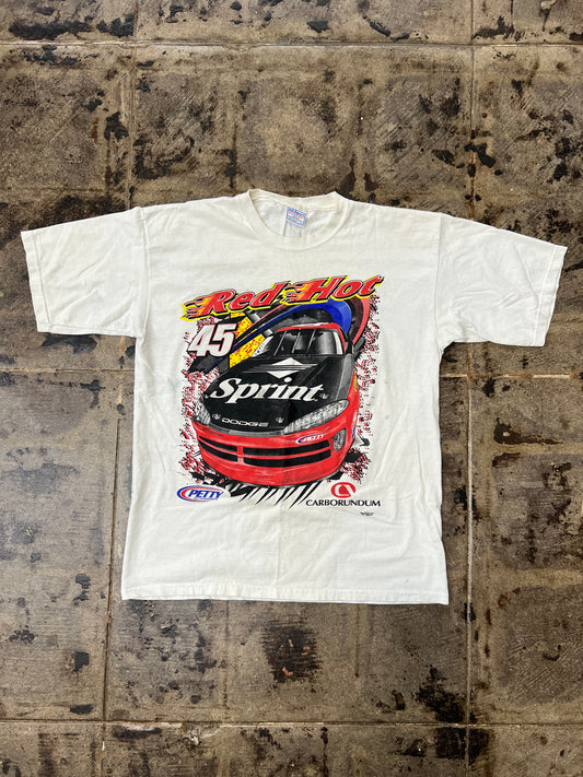 WHITE RED HOT NASCAR TEE