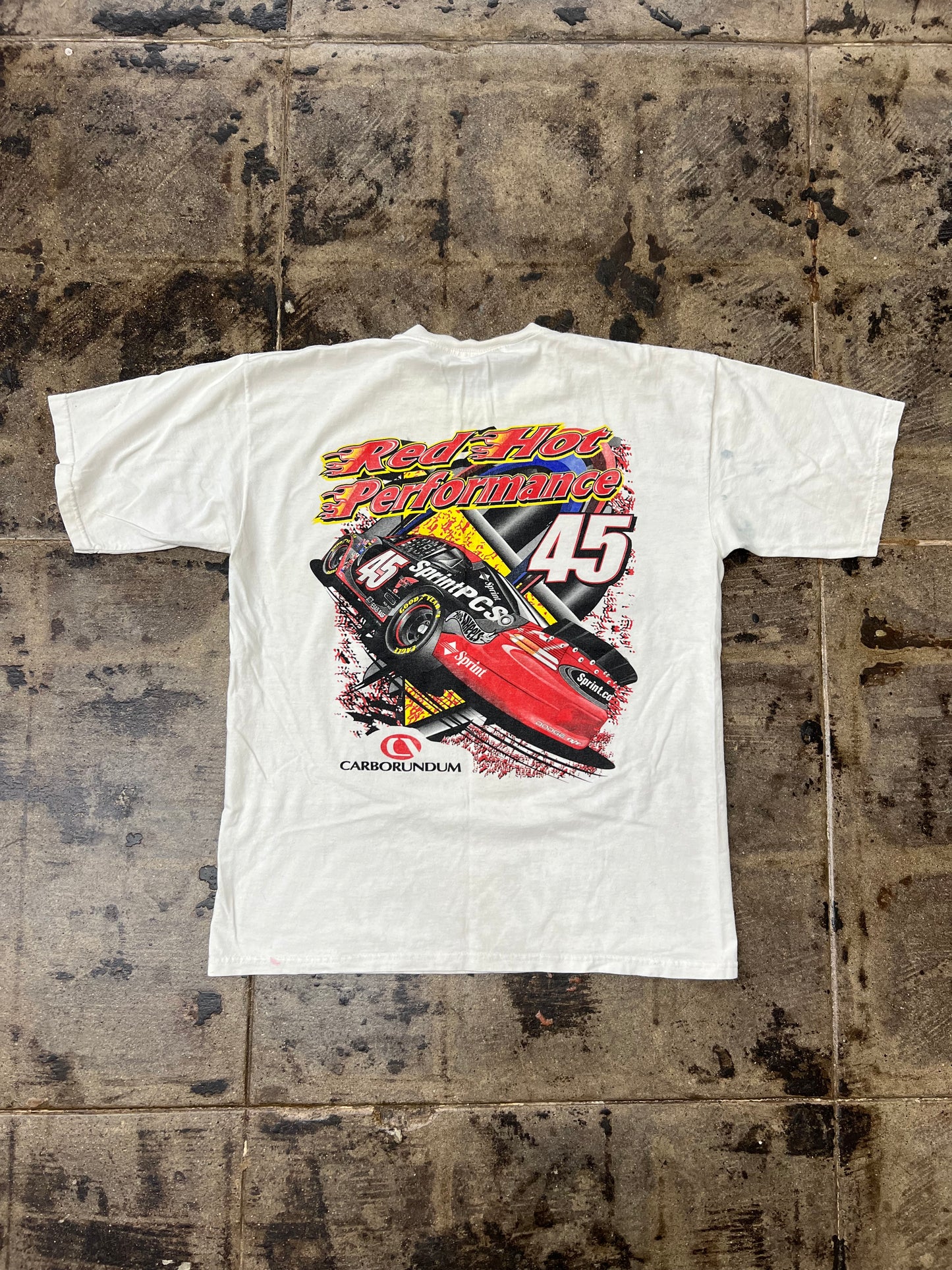 WHITE RED HOT NASCAR TEE