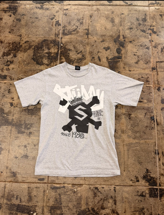 STUSSY OLD SKOOL FLAVOR GREY TEE