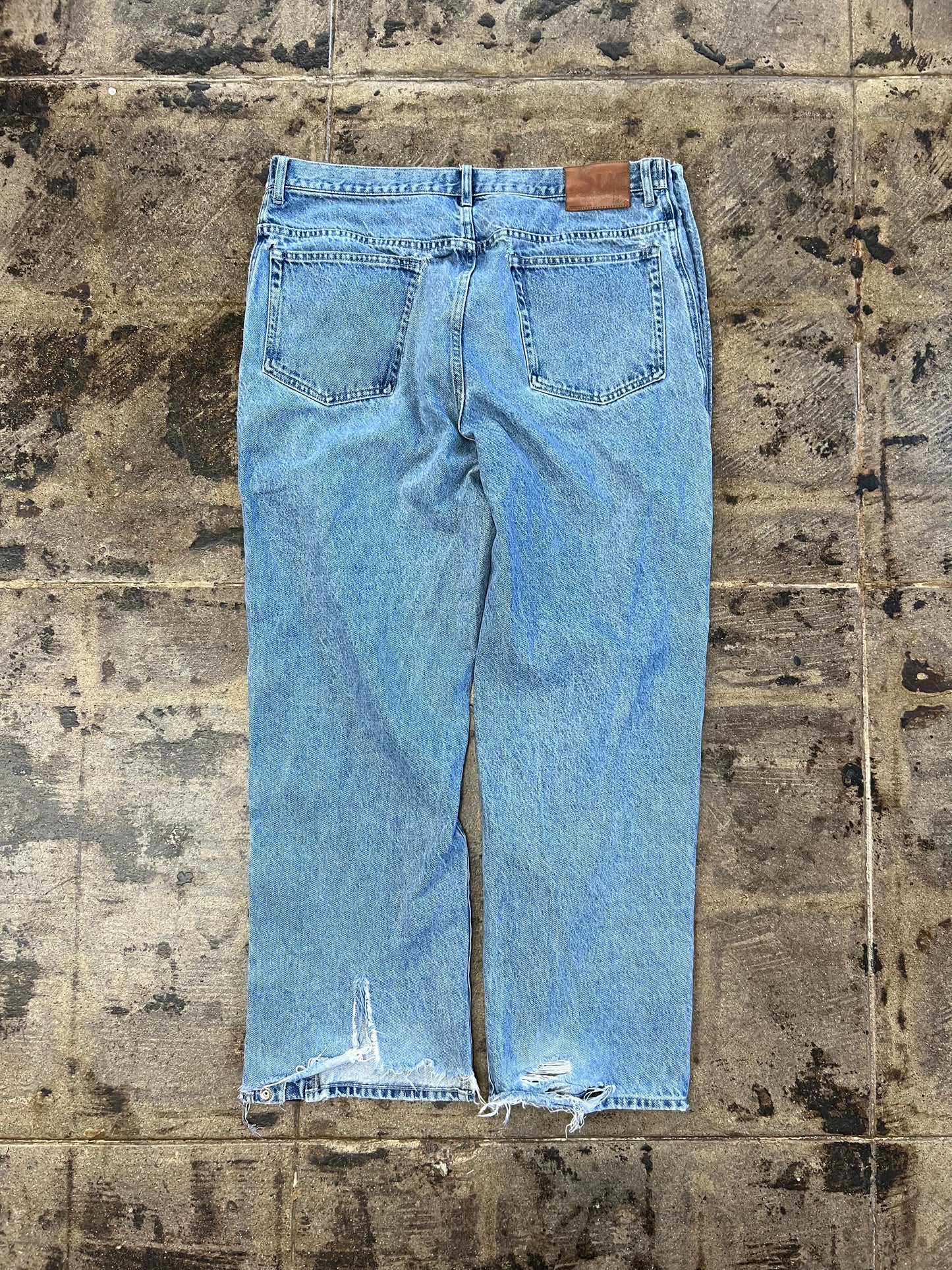 SUPREME SNAP-OFF BAGGY JEANS WASHED BLUE