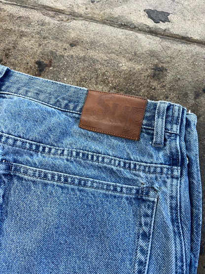 SUPREME SNAP-OFF BAGGY JEANS WASHED BLUE