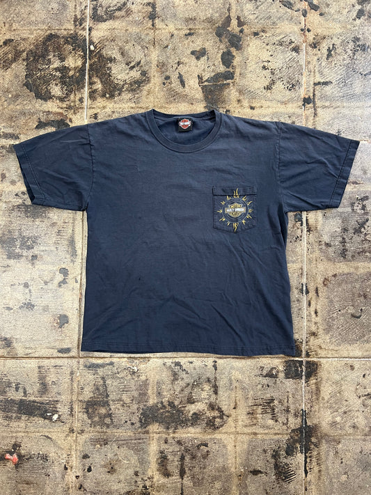 BLACK HARLEY-DAVIDSON IOWA POCKET TEE