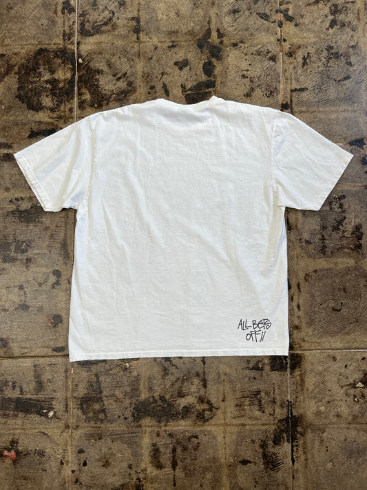 WHITE STUSSY ALL BETS OFF TEE