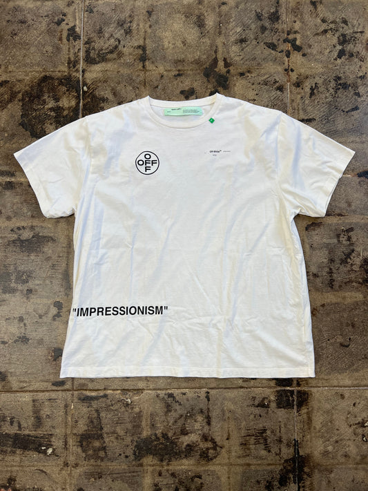 OFF WHITE PINK IMPRESSION STENCIL ARROWS OVERSIZED TEE