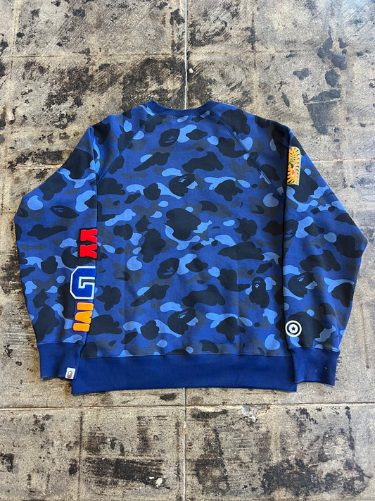 BAPE BLUE CAMO CHARK CREWNECK