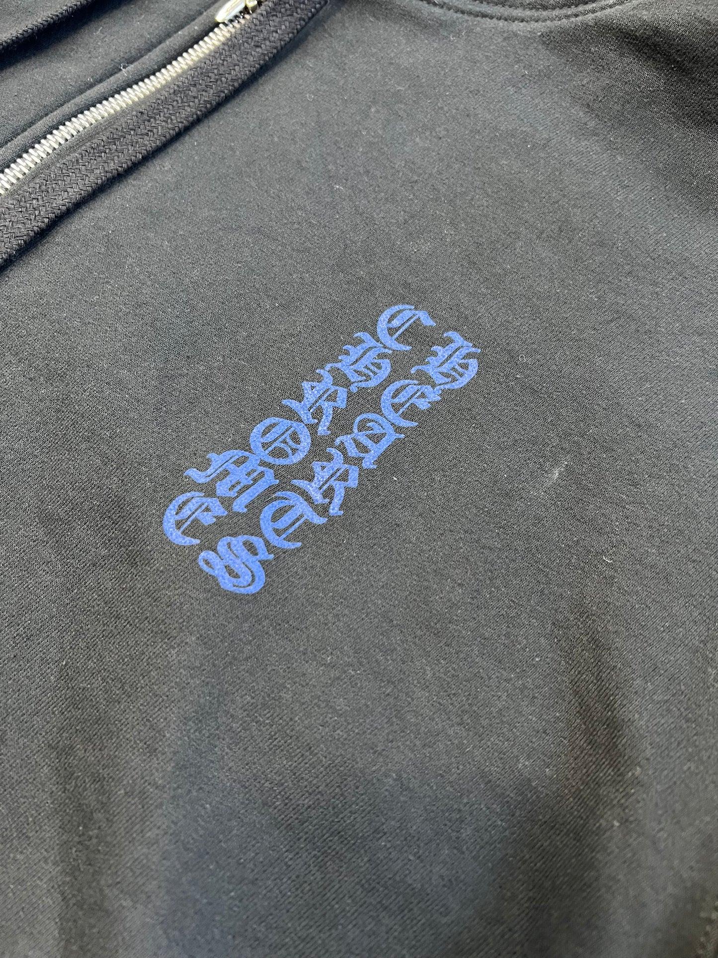 CHROME HEARTS THERMAL BLUE LETTER FULL ZIP UP BLACK