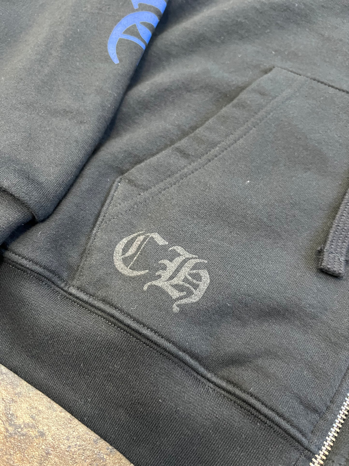 CHROME HEARTS THERMAL BLUE LETTER FULL ZIP UP BLACK