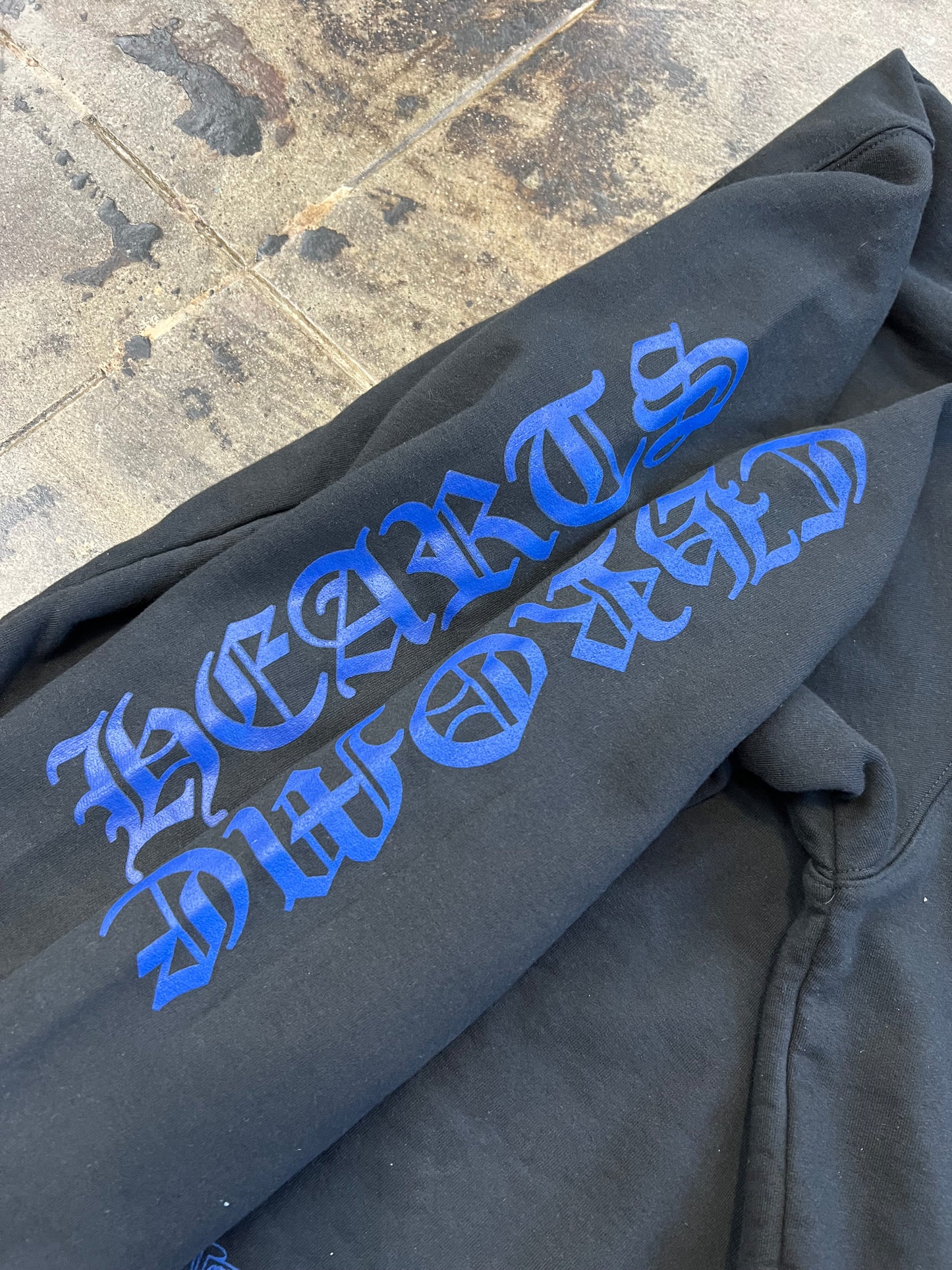 CHROME HEARTS THERMAL BLUE LETTER FULL ZIP UP BLACK