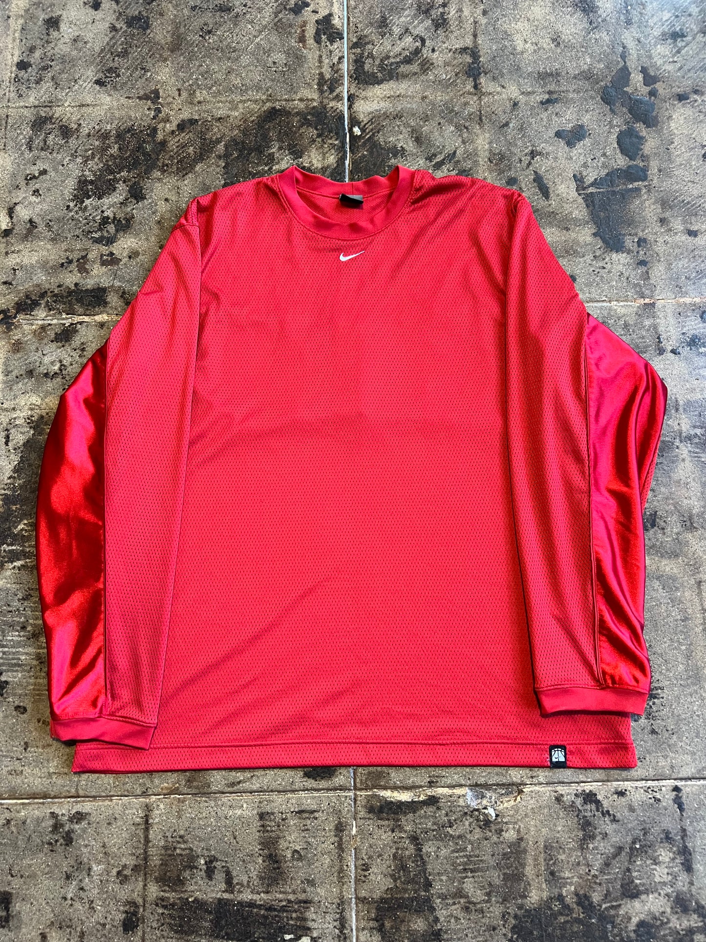RED NIKE MESH LONG SLEEVE